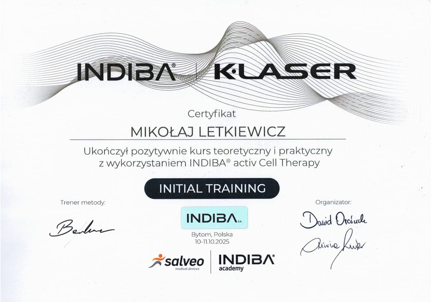 INDIBA activ Cell Therapy, szkolenie wstępne